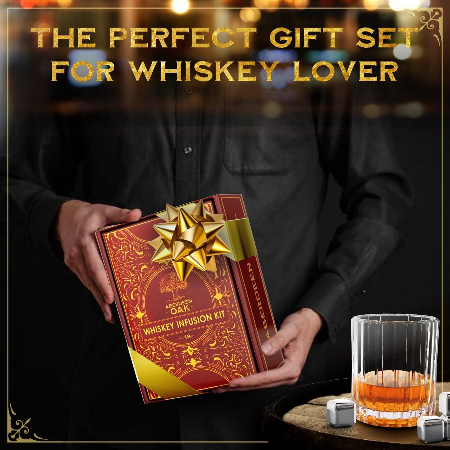 Whiskey Infusion Kit - Craft Your Personalized Whiskey Flavor with 9 Botanicals & 3 Wood Chip Types - Makes a Fun Gift for Men, Husband, and Whiskey Enthusiasts