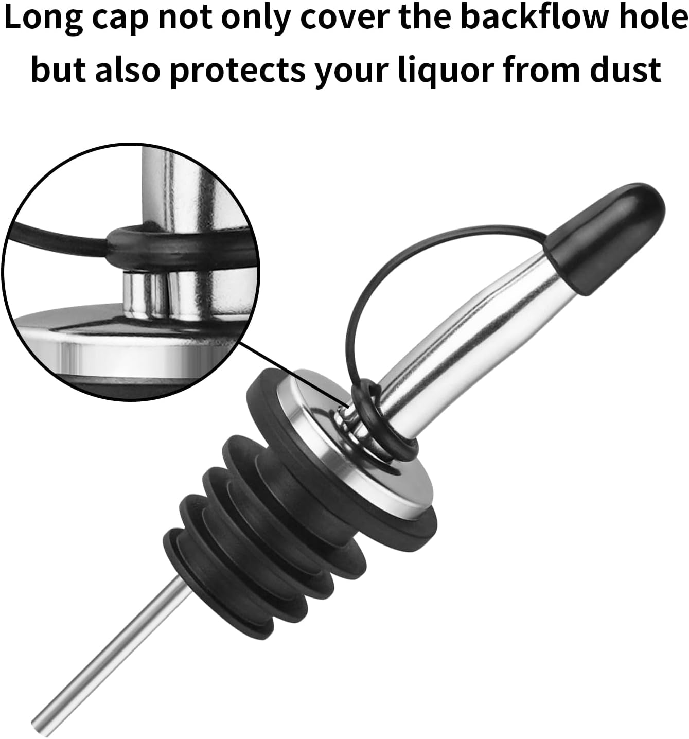 12PCS Liquor Pour Spout - Stainless Steel Pour Spouts for Liquor Bottles, Speed Tapered Liquor Bottle Pourers for Alcohol with Dust Caps, Olive Oil Dispenser Spout, Bar Accessories Bar Tools