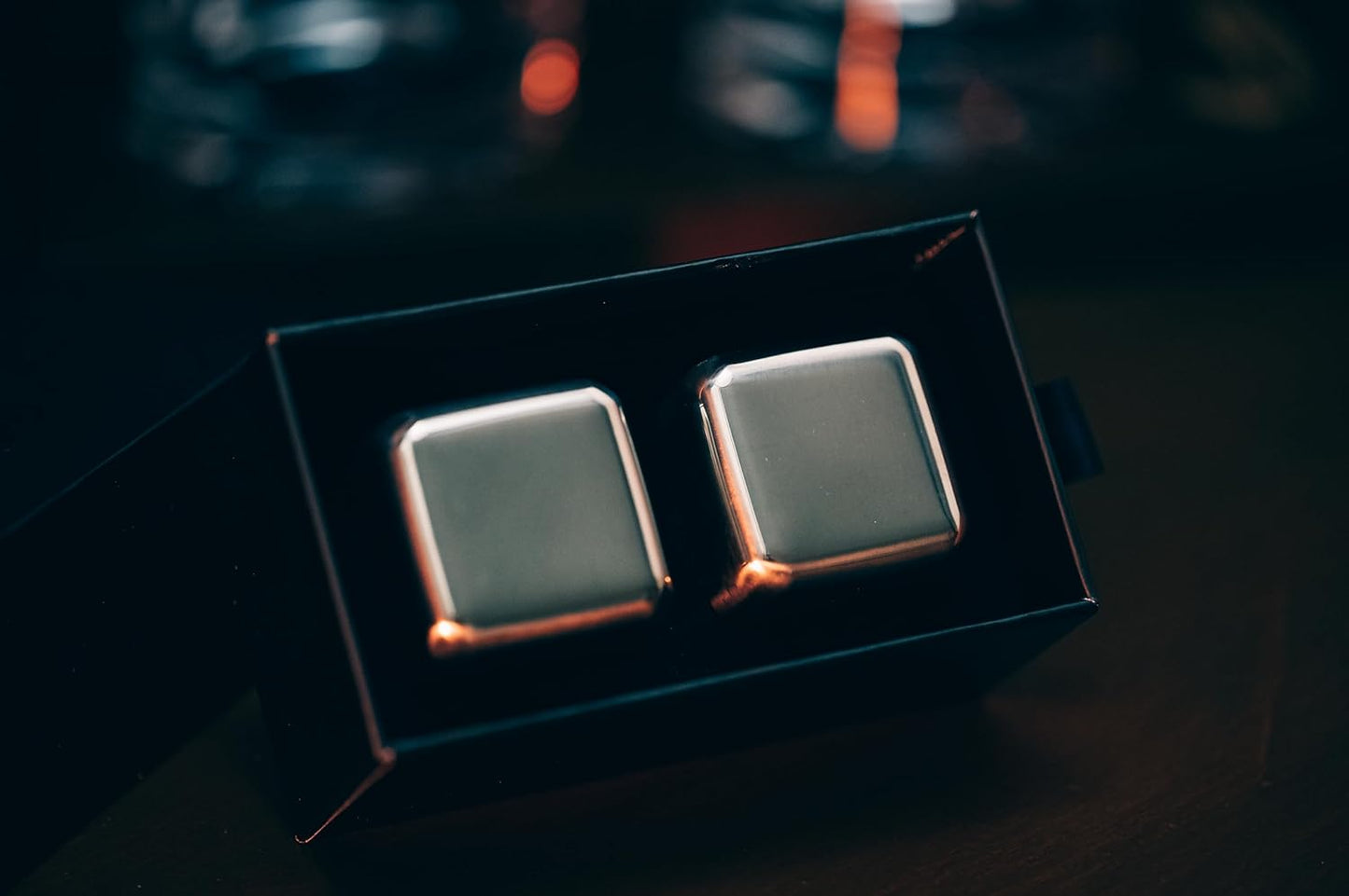 Whiskey Stones Gift Set by , Set of 2 Extra Large Stainless Steel Whiskey Cubes, Food Grade Stainless Steel, Drink Chillers, Chilling Stones, Whiskey Rocks, Reusable Ice Cubes