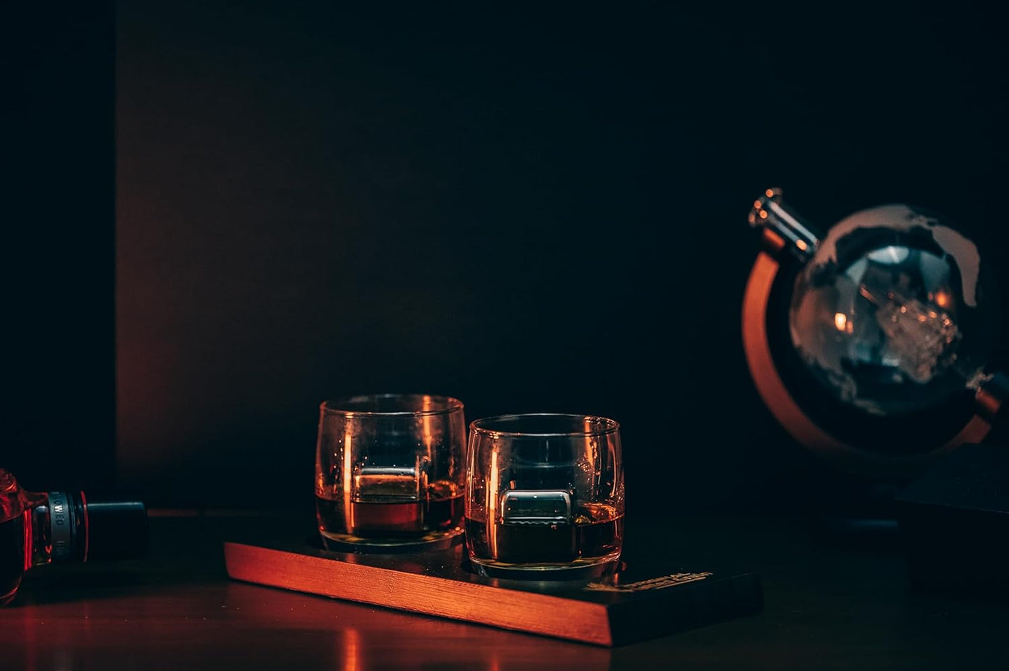 Whiskey Stones Gift Set by , Set of 2 Extra Large Stainless Steel Whiskey Cubes, Food Grade Stainless Steel, Drink Chillers, Chilling Stones, Whiskey Rocks, Reusable Ice Cubes