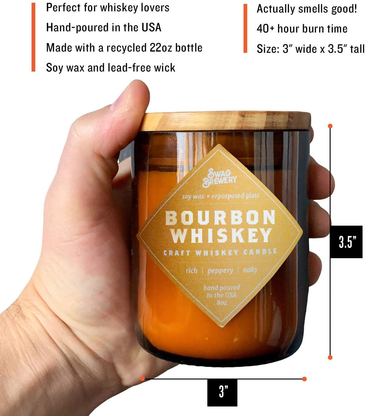 Bourbon Whiskey Brew Candle - Whiskey Gift, Guy Gift, Father'S Day Gift - Scotch, Bourbon, Whisky, Man Cave Beer Bottle Candlemade in USA…