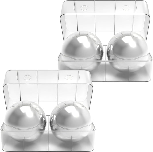 4 Premium XXL 55Mm Stainless Steel Ice Whiskey Balls with Freezer Tray and Resealable Pouch -Whiskey Rocks Chilling Stones, Whiskey Stone Ice Cube Balls, round Chilling Rocks