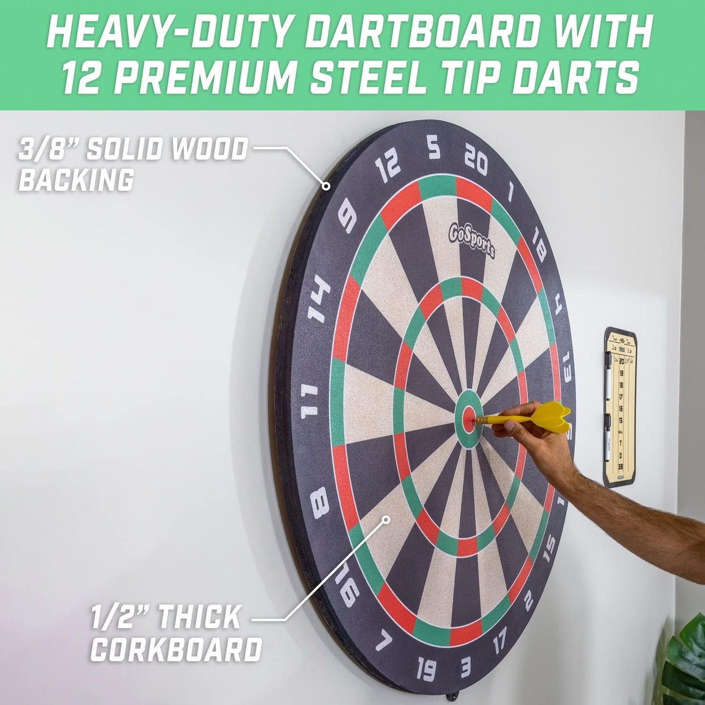 Giant 3 Ft Cork Dartboards - Includes 12 Giant Darts and Scoreboard - New Fun Twist on Darts