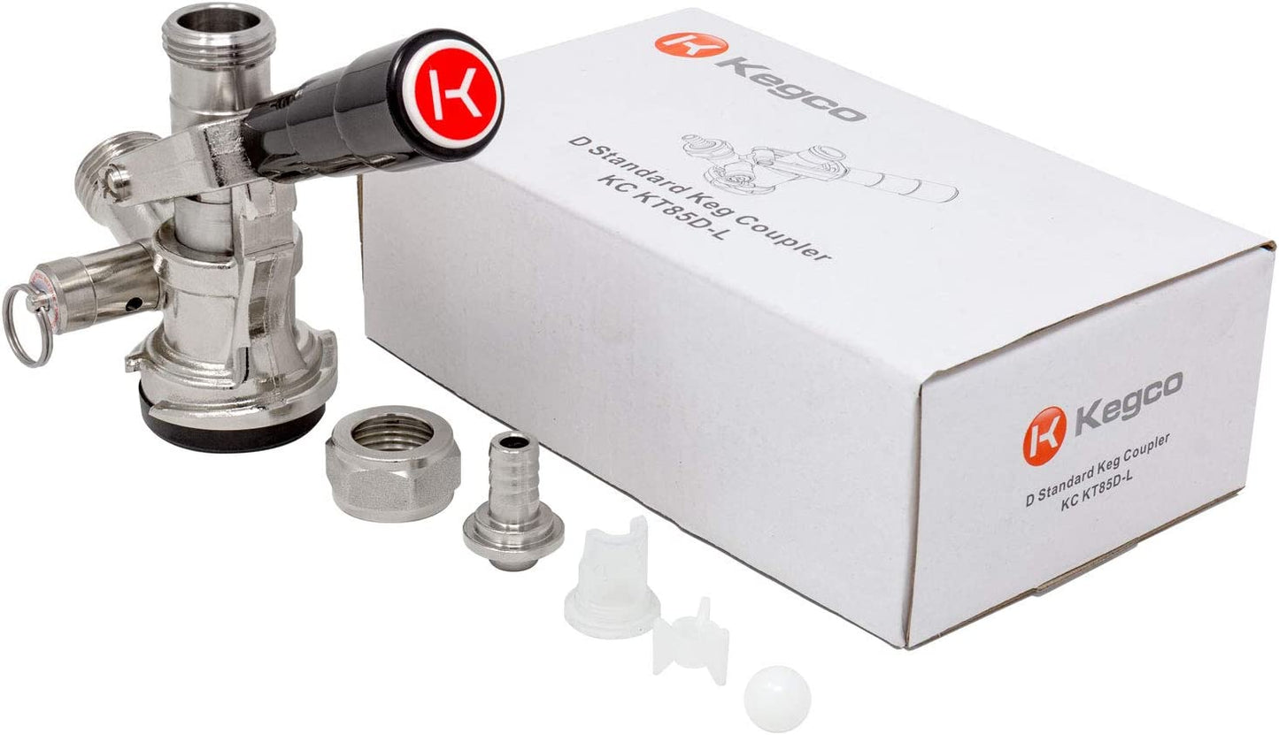 Kegco KC KT85D-L Keg Coupler D System, Black