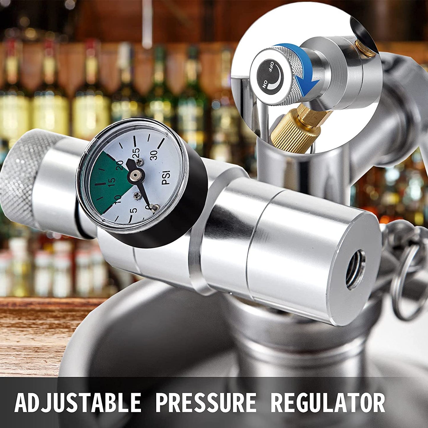 Beer Mini Keg 135 Oz, Mini Keg Growler W/Tap Faucet, Pressurized Growler 304 Stainless Steel Pressurized Beer Growler with Co2 Pressure Regulator, Beer Dispenser Portable Carbonated Growler