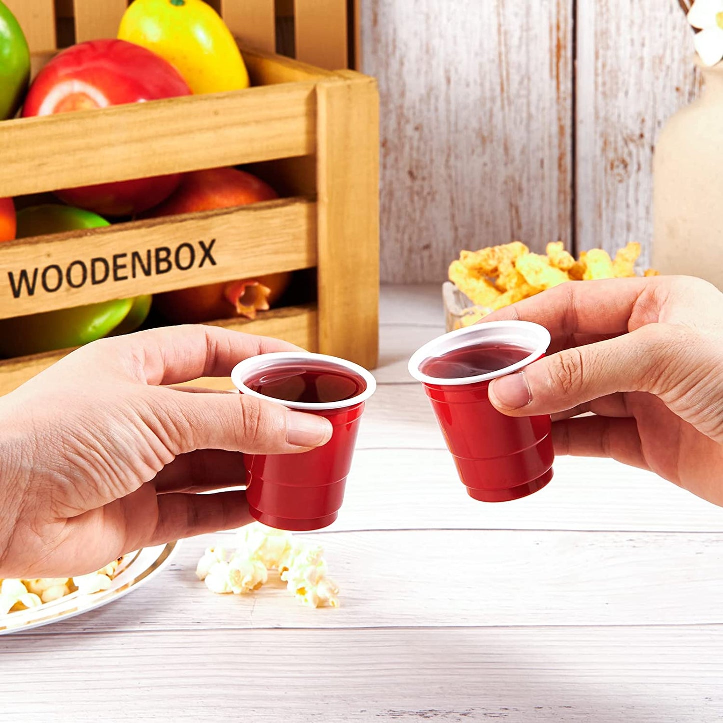 1080 PACK 2 Oz Plastic Shot Glasses, Red Disposable Shot Cups, Mini Red Shot Glasses for Halloween Thanksgiving Christmas Party