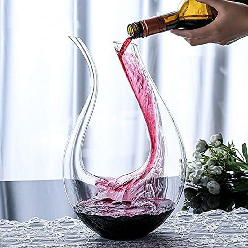 Wine Decanter ,U-Shaped Design Can Provide Powerful Ventilation Effect. Use Lead-Free Crystal Glass, Hand-Blown Red Wine Decanter / Carafe