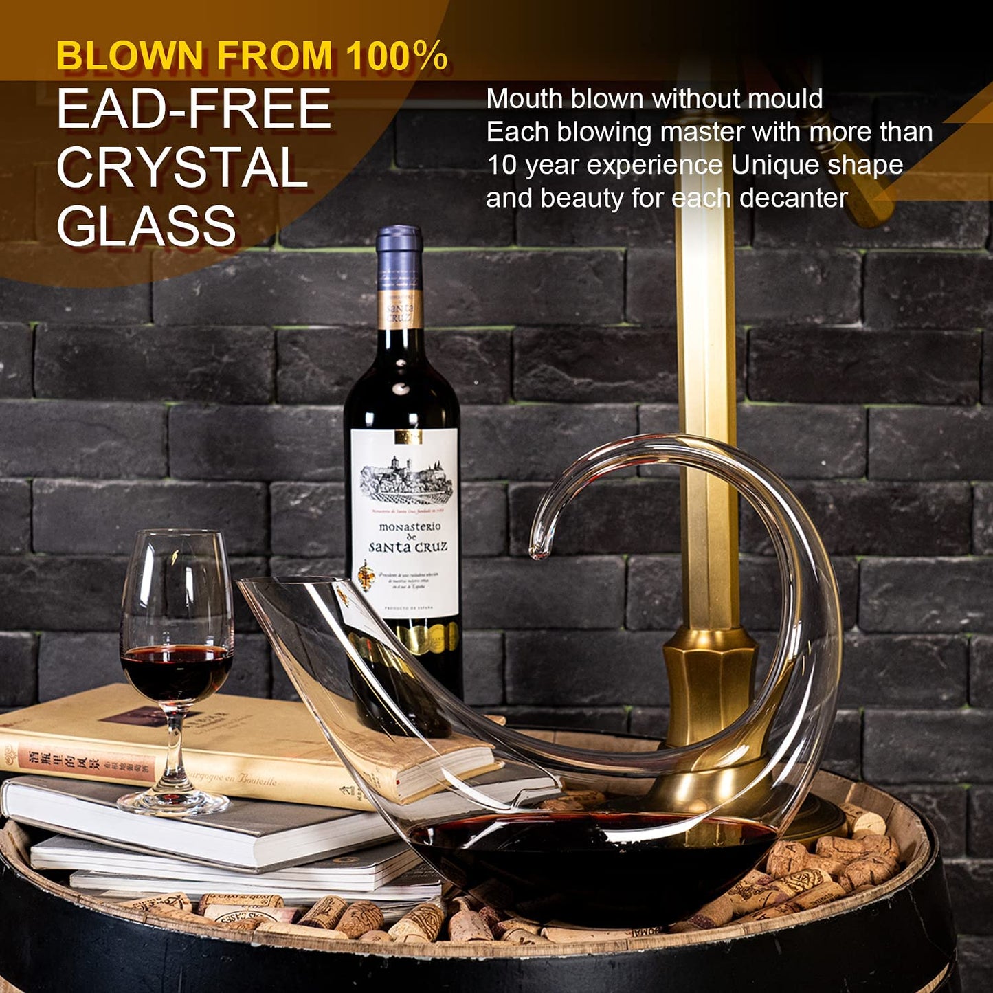 Wine Decanter Swan Looking Back Wine Carafes 100% Lead-Free Crystal Glass Red Wine Decanter Juice Container Wine Decanters and Carafes Nice Gift for Wine Lover(1.5L)