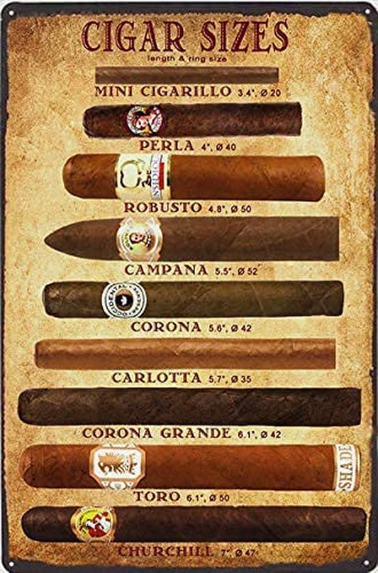 Cigars Metal Tin Sign 8X12 Inch Vintage Home Office Poster Bar Pub Cafe Decorative Plaque Home Decor Cigar Decor