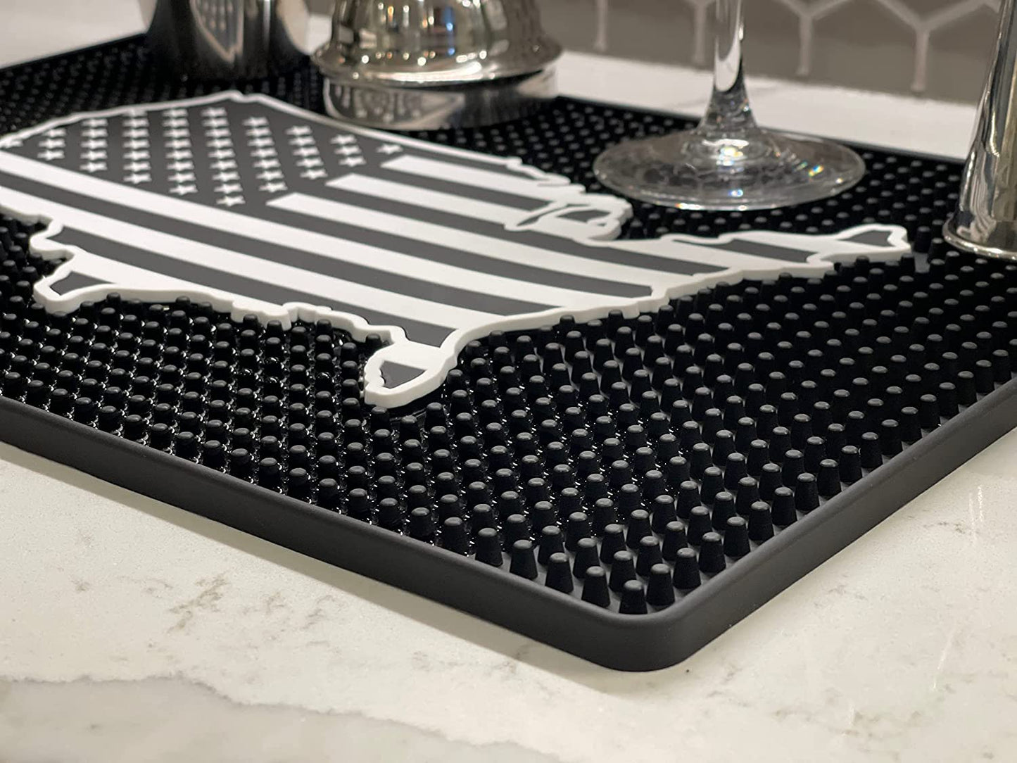 Premium USA Bar Mat, 18In X 12In Custom Bar Mat with Slogan Bar Mat for Spills Service Mat for Coffee, Bars, Restaurants and Countertops.