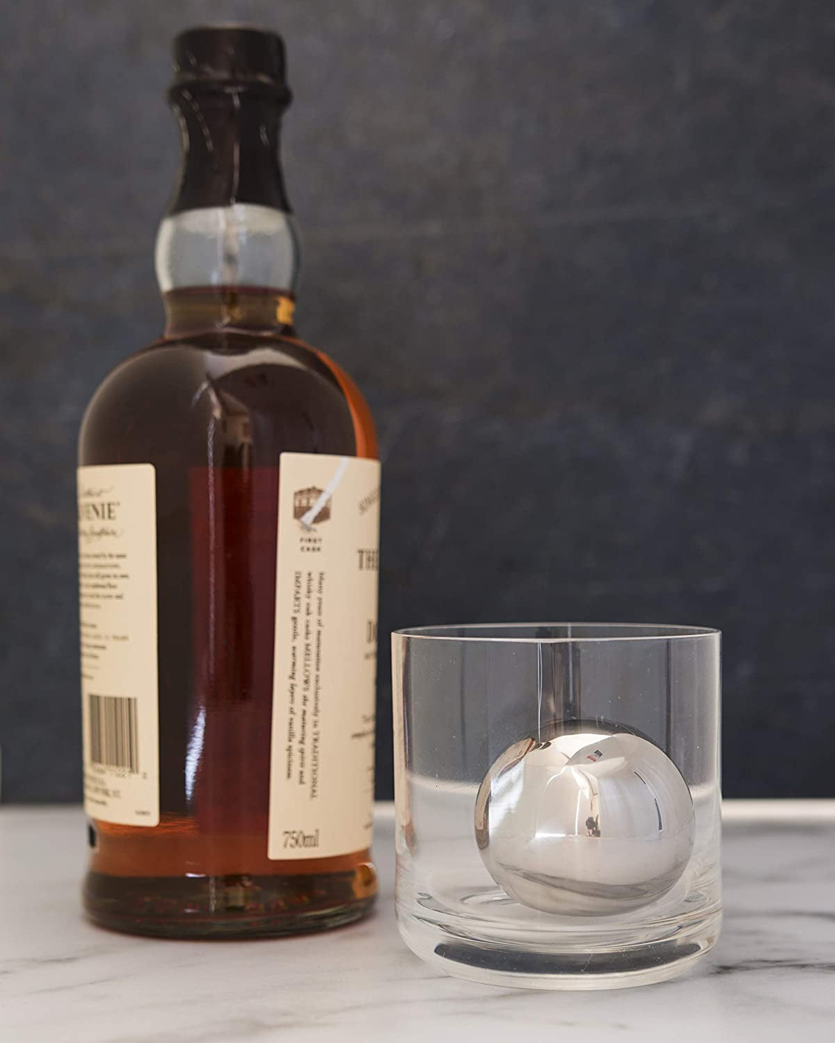 Whiskey Ball - Reusable Stainless Steel Ice Sphere - Scotch,Vodka,Wine Ice Chiller Stocking Stuffer - Ice Cube Metal Whiskey Stones Ball Won'T Dilute Your Drink - Whiskey Drink Coolers Gift - Set of 2