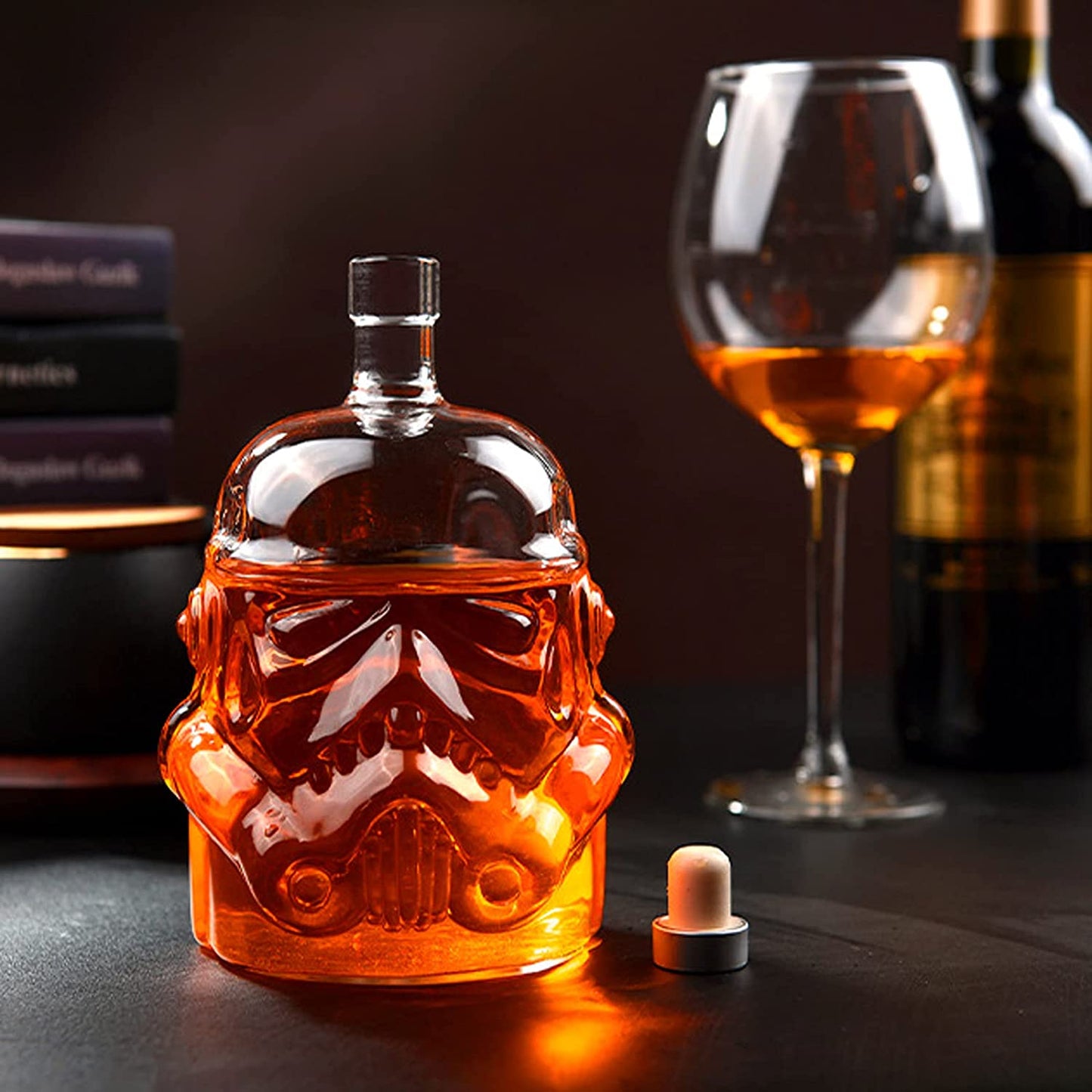 Whiskey Flask Carafe Decanter, Whiskey Glasses, Whiskey Carafe for Wine, Liquor, Scotch, Bourbon, Brandy - 750ML