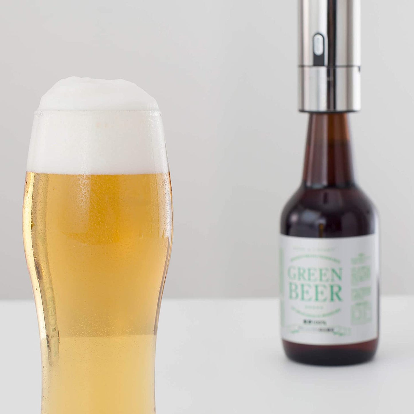 GREEN HOUSE Bottled Beer Foam Maker - Awesome Compact Gift for Beer Lover. Basic Bottled Beer into a Delicious and Perfect Tasty Beer with Ultra Fine Foam.