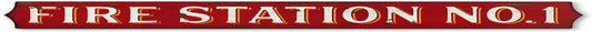 Fire Station No 1 Distressed Wood Wall Decor - Large Firefighter Sign for Man Cave, Garage or Basement