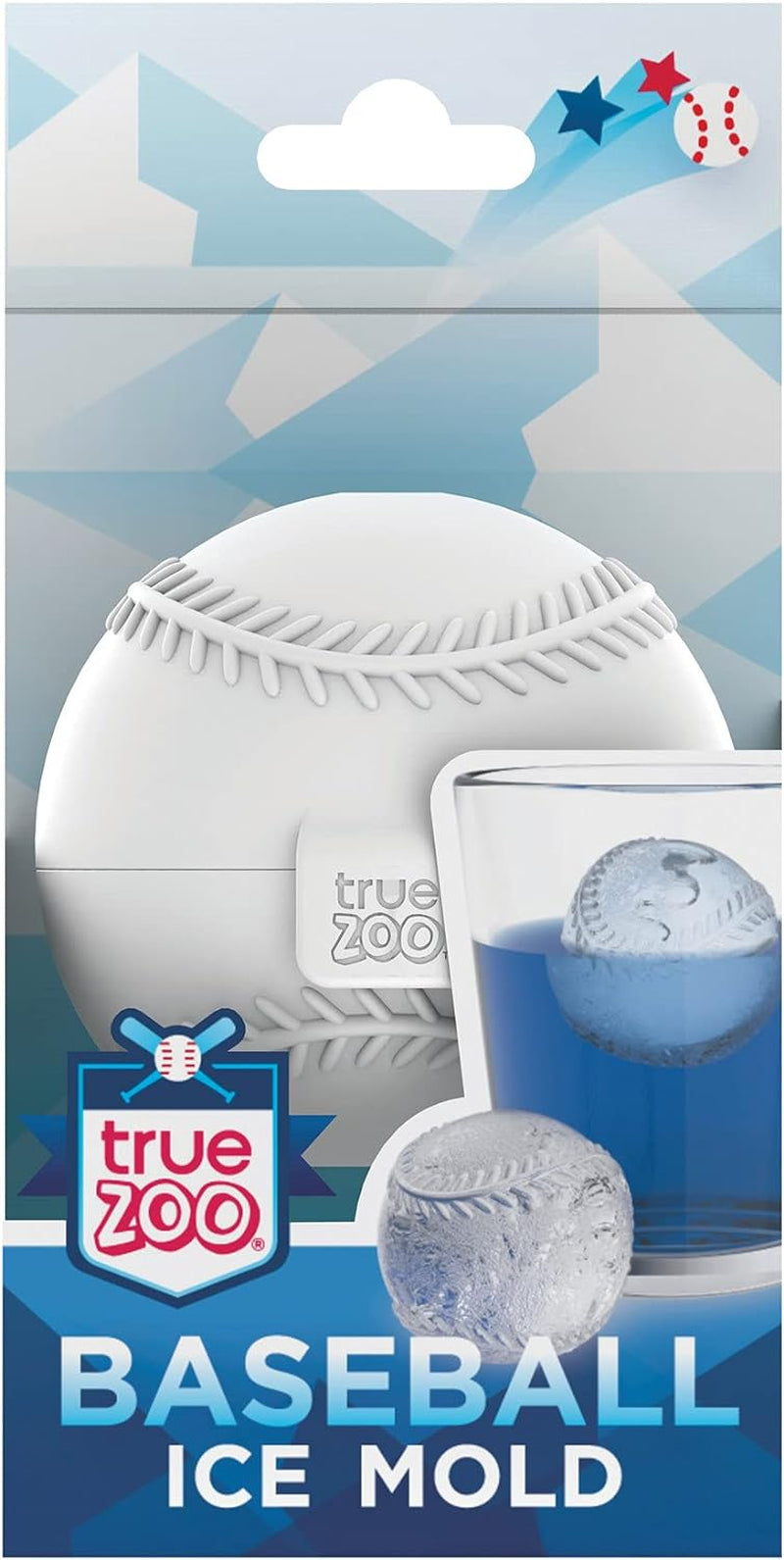 Baseball Ice Mold, Silicone Ice Sphere Mold, Novelty Ice Maker, Set of 1, White, Dishwasher Safe, Ice Cube Tray