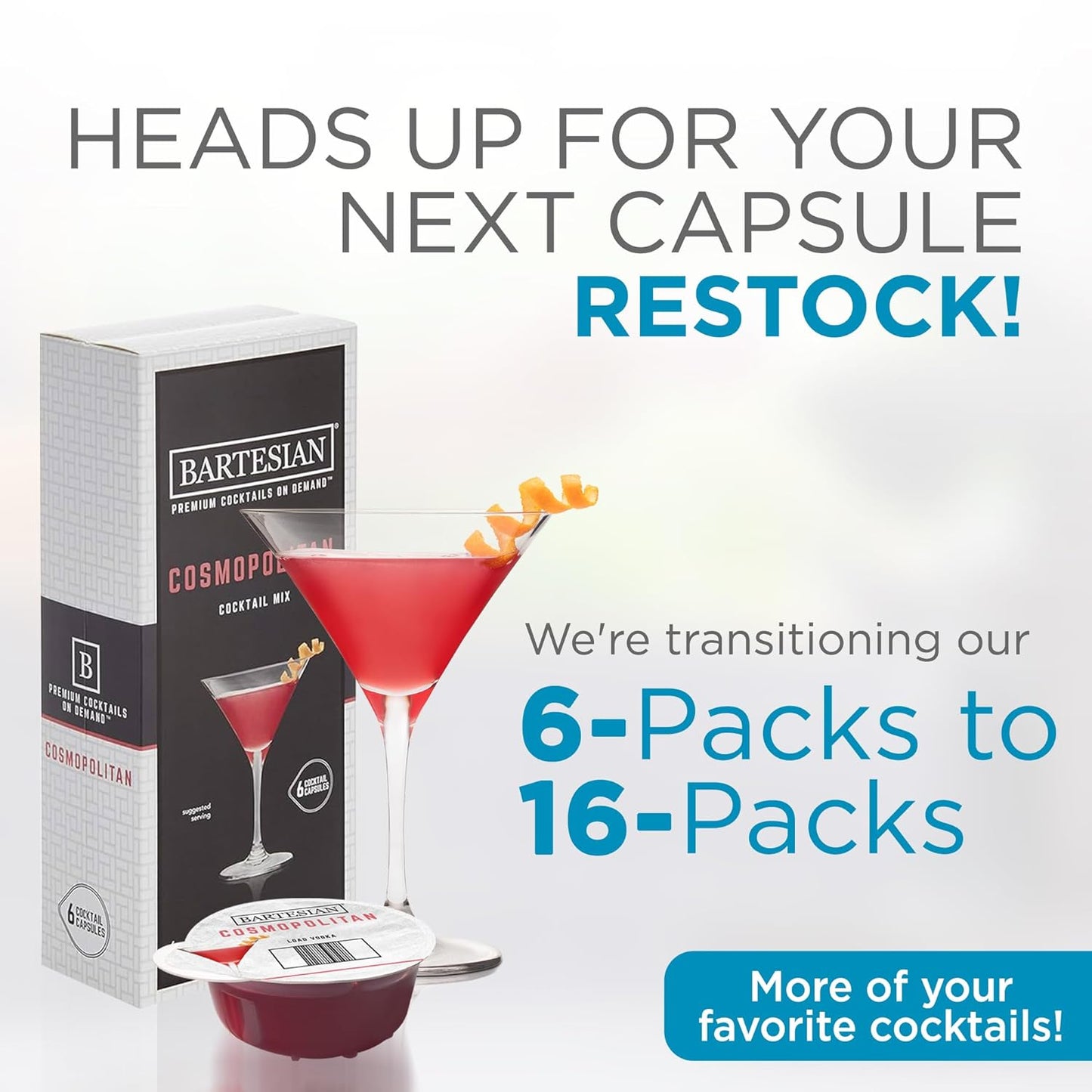 the Classic Collection Favorites Cocktail Mixer Capsules, Variety Pack of 6 Capsules, for Premium Cocktail Maker (55524)