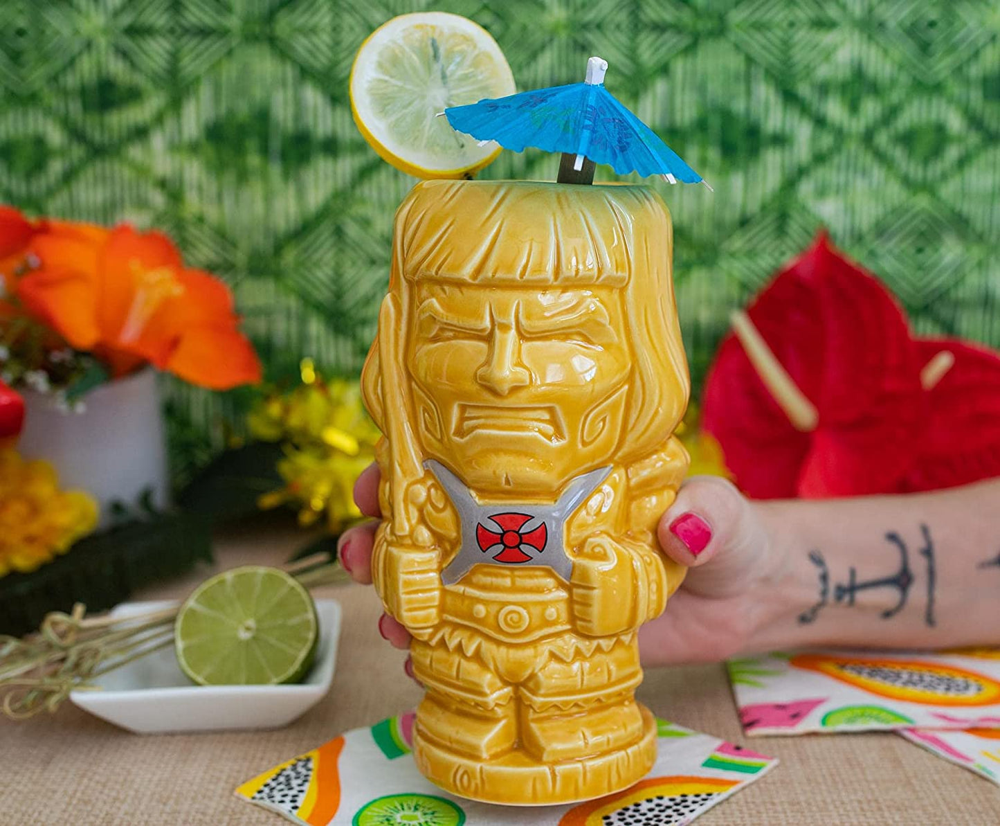 Masters of the Universe He-Man Ceramic Mug | Official Collectible Tiki Cup | Tropical Drinkware for Home Barware Set | Holds 20 Ounces