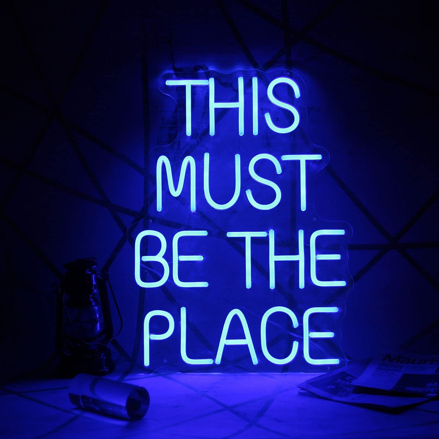 This Must Be the Place Neon Sign Custom Neon Sign Wall Decorations Wedding Neon Sign for Weddings Anniversaries Party Flex Led Neon Light Sign Wedding Decor (Pink)