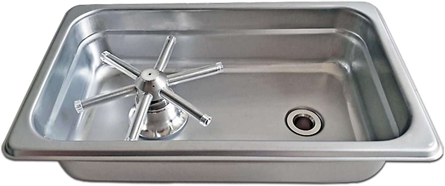 Pitcher Rinser Cup Washer Glass Cleaning Rinser with Side Sprays, Drain and Drip Tray for Bar Coffee Shop (10.4×6.5×2.6")