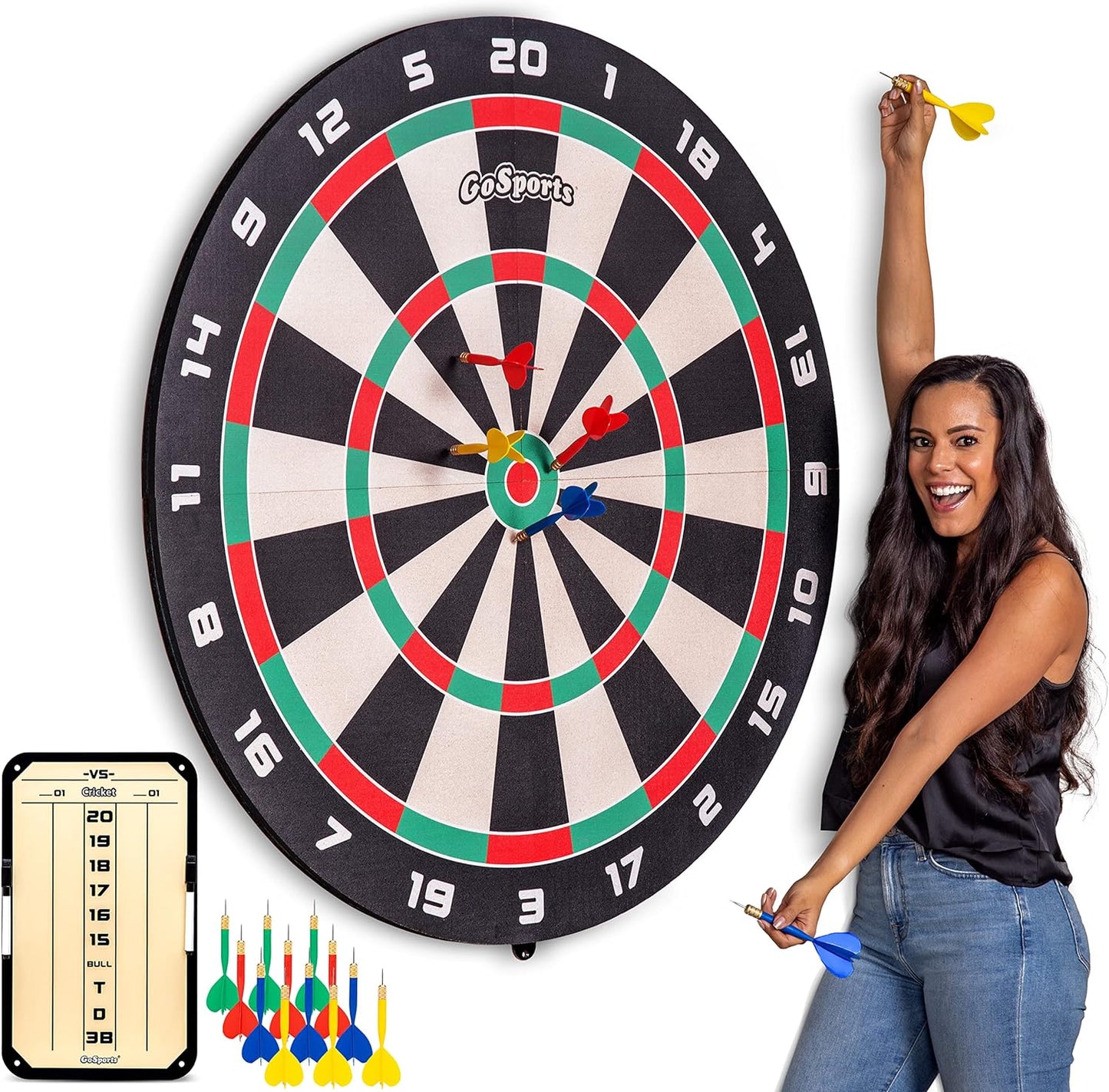 Giant 3 Ft Cork Dartboards - Includes 12 Giant Darts and Scoreboard - New Fun Twist on Darts