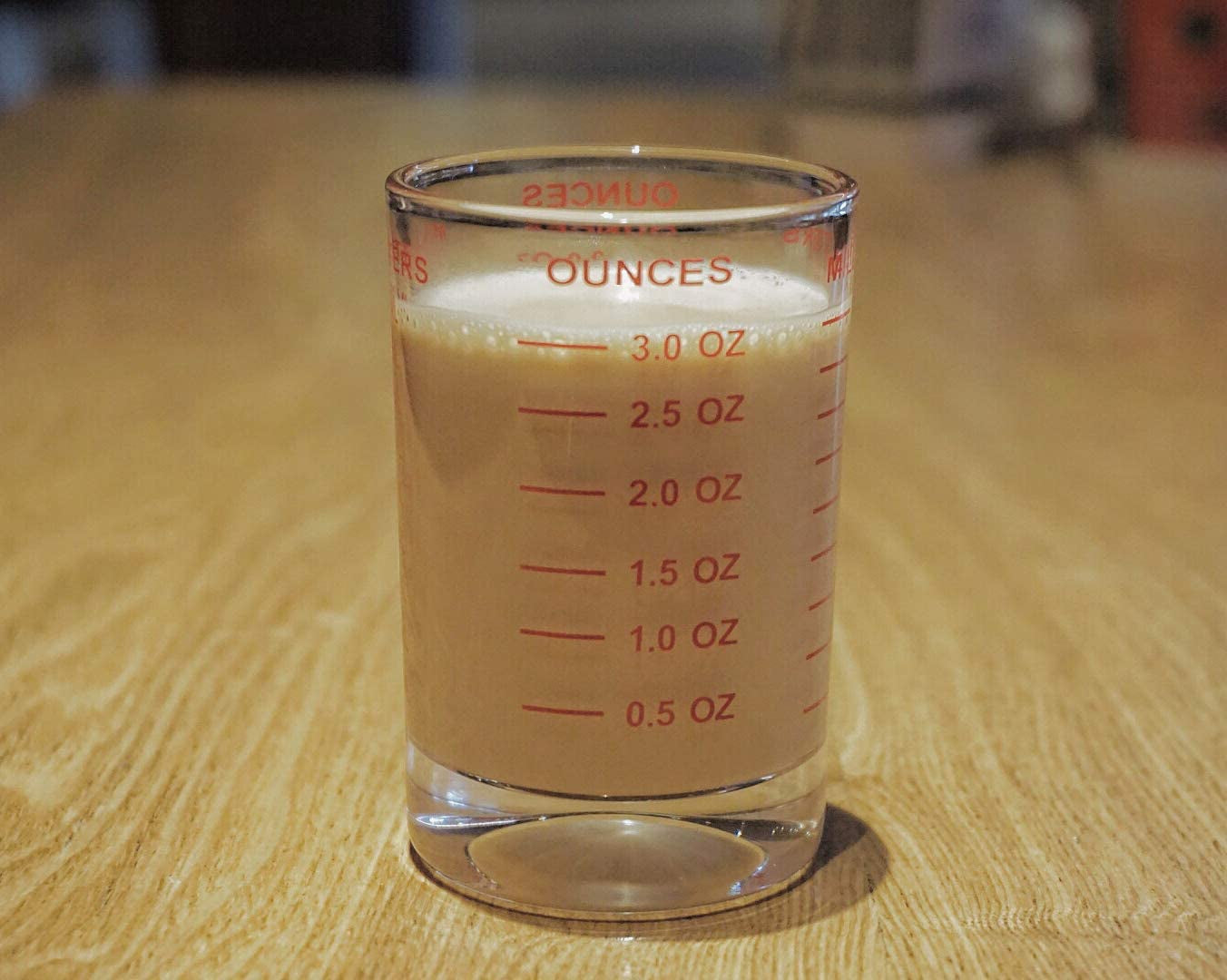 2 PACK Measuring Cup Shot Glass 3 Ounce/90Ml Liquid Heavy Glass Red Scale