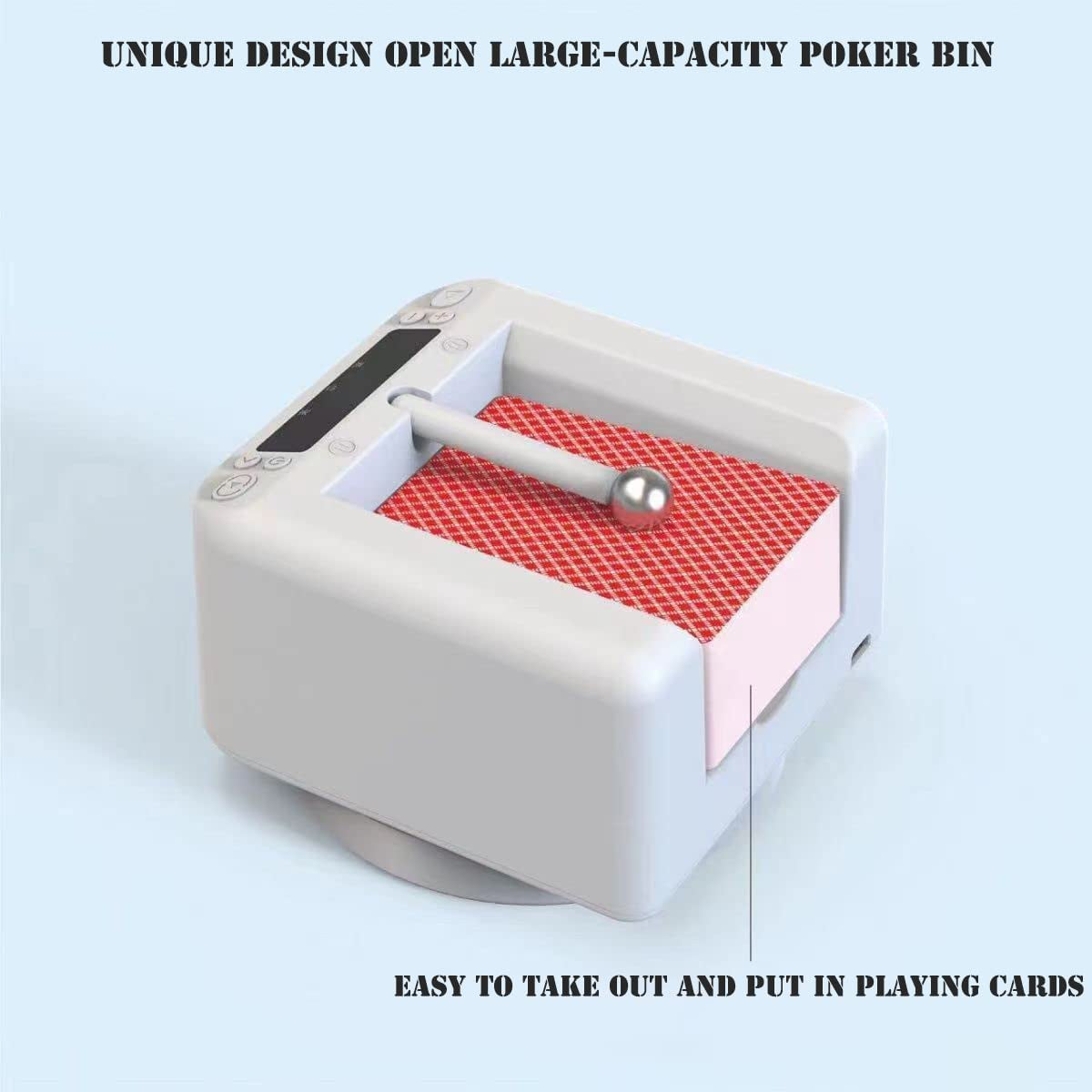 Smart Automatic Poker Card Dealer-360° Rotating Universal Anti-Cheating Playing Card Dealing Tool, Rotating Card Dealer Machine for UNO, Blackjack, Texas Hold'Em, Home Card Games