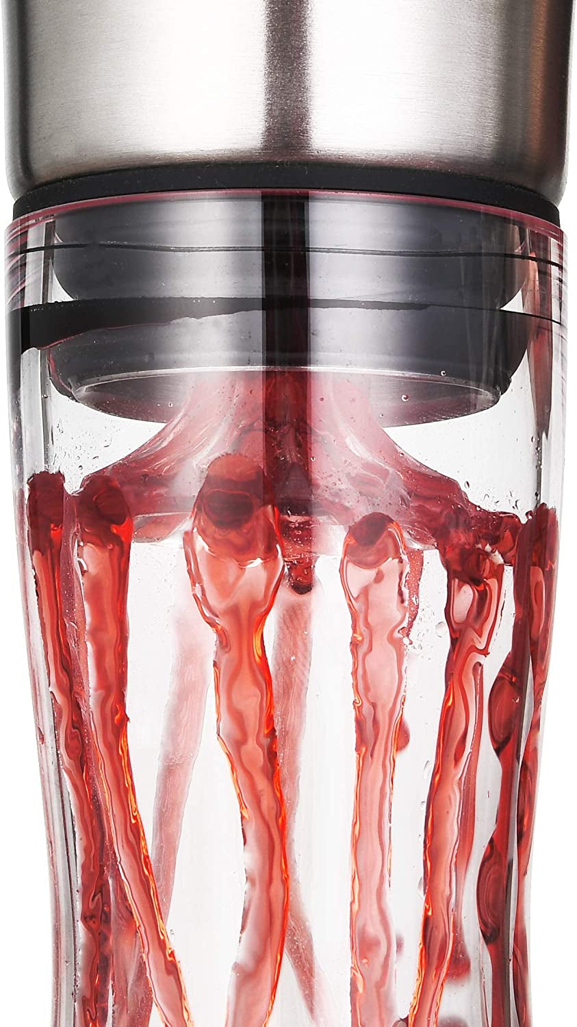 Wine Decanter Built-In Aerator Pourer, Wine Carafe Red Wine Decanter,100% Lead-Free Crystal Glass, Wine Hand-Held Aerator, Wine Gift, Wine Accessories