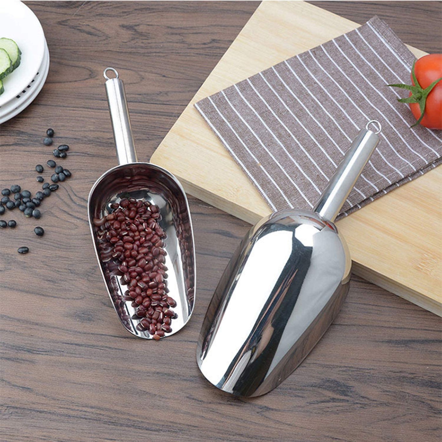Stainless Steel Ice Scoop,Multipurpose Ice Scoop for Kitchen,Restaurant,For Ice Machine (3.8 Ounces)