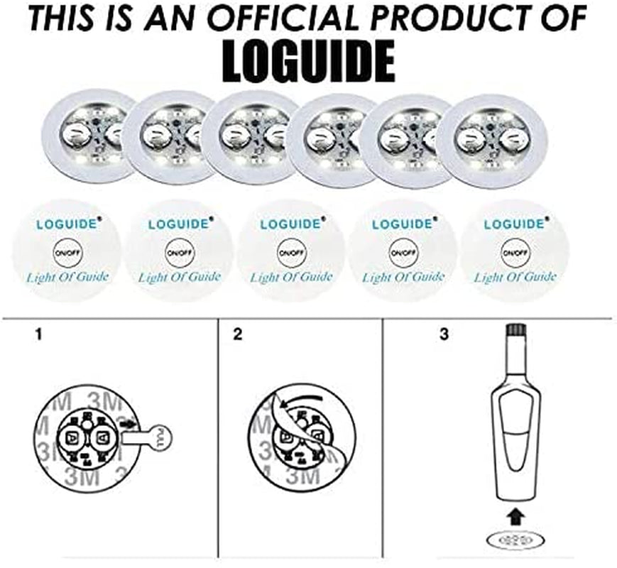 LOGUIDE LED Coaster,Light up Coasters,Led Bottle Lights, Bottle Glorifier,Led Sticker Coaster Discs Light up for Drinks,Flash Light up Cup Coaster Flashing Shots Light (Cool-White)