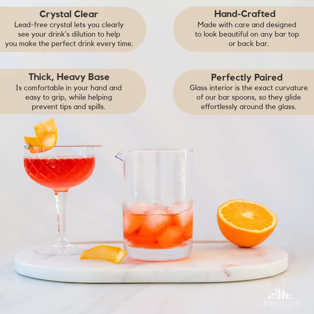 Classic Style Cocktail Mixing Glass – Thick, Sturdy Glass Beaker to Mix & Stir Cocktails – Drink Mixer Glass for Bar Mixing Set – Basic Professional or Home Bar Accessories (18 Oz)