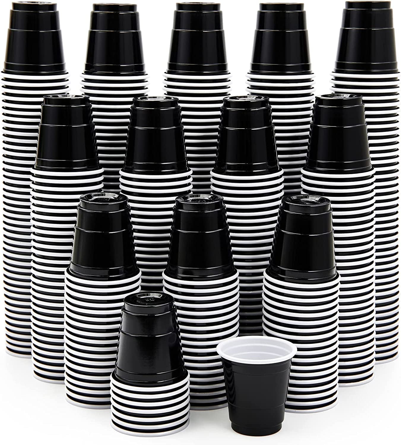 1080 PACK 2 Oz Plastic Shot Glasses, Red Disposable Shot Cups, Mini Red Shot Glasses for Halloween Thanksgiving Christmas Party