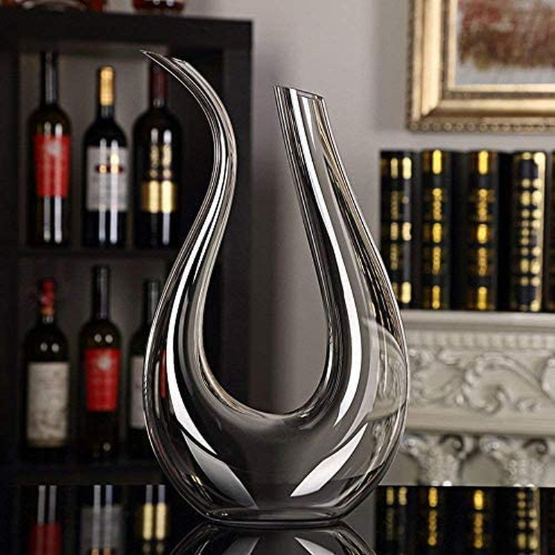 Wine Decanter ,U-Shaped Design Can Provide Powerful Ventilation Effect. Use Lead-Free Crystal Glass, Hand-Blown Red Wine Decanter / Carafe