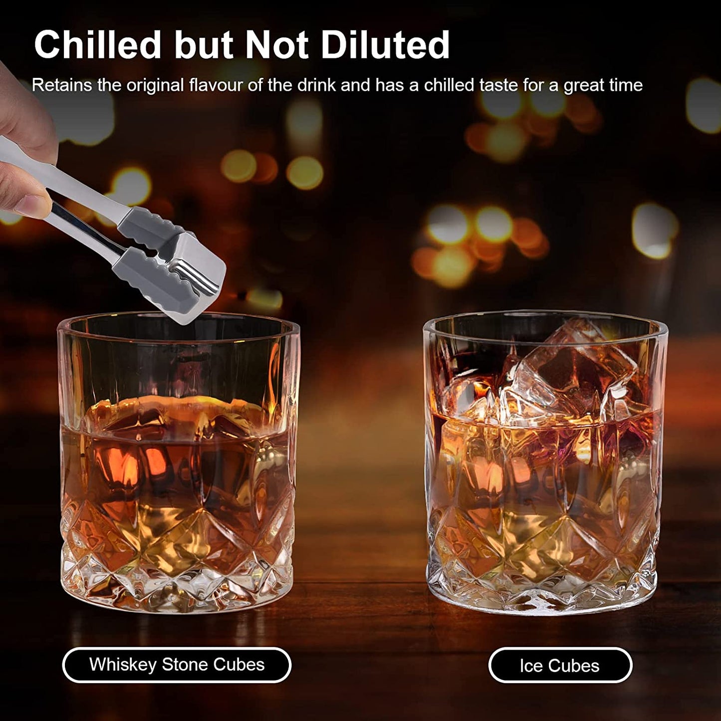 Whiskey Stones Set, Gifts for Men, Stocking Stuffers for Men, Whiskey Gifts, Whiskey Ice Cubes, Chilling Ice Cubes Reusable for Whiskey Wine Beverage, Mens Gifts for Christmas, Birthday Gifts