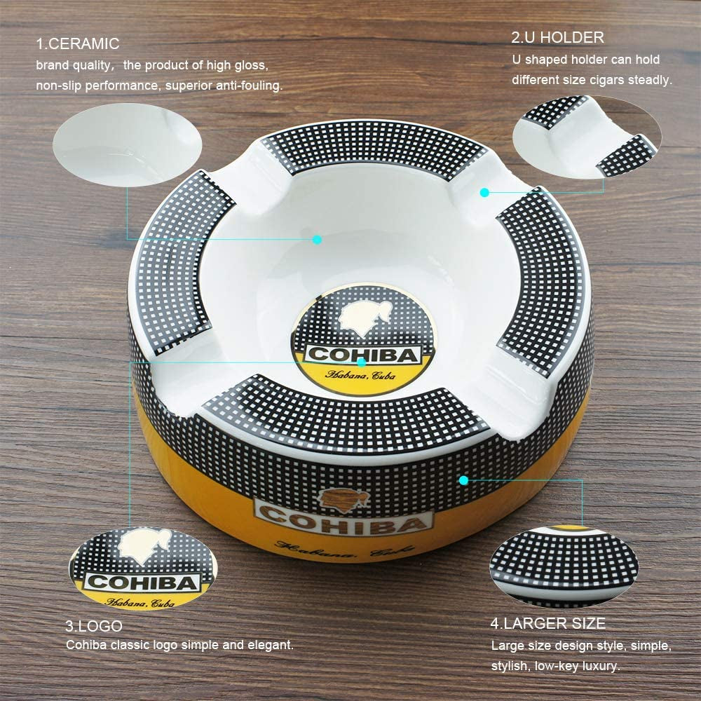 Cigar Ashtray Big Ashtrays for 8" round Cigarettes Large Rest Outdoor Cigars Ashtray for Patio/Outside/Indoor Ashtray