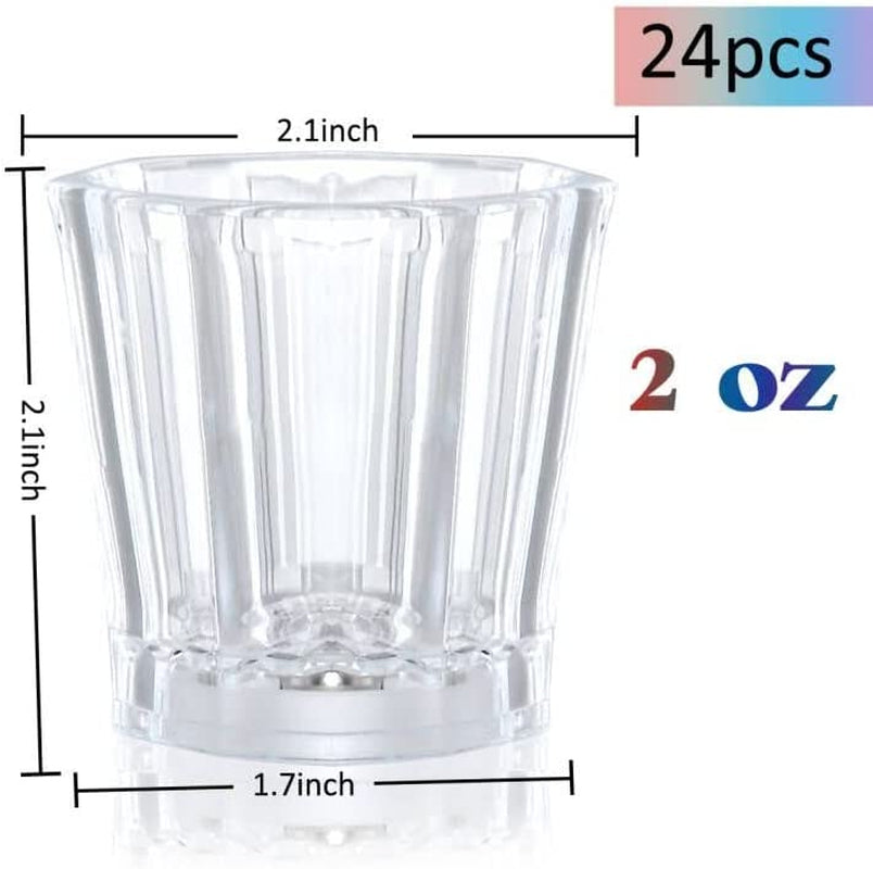 Light up Shot Glasses Set of 24 Party Favors Adults Shot Cups for Party LED Flash Light up Drinking Glasses Glow in the Dark Shot Glasses for Birthday Christmas Halloween Weddings Festivals Etc
