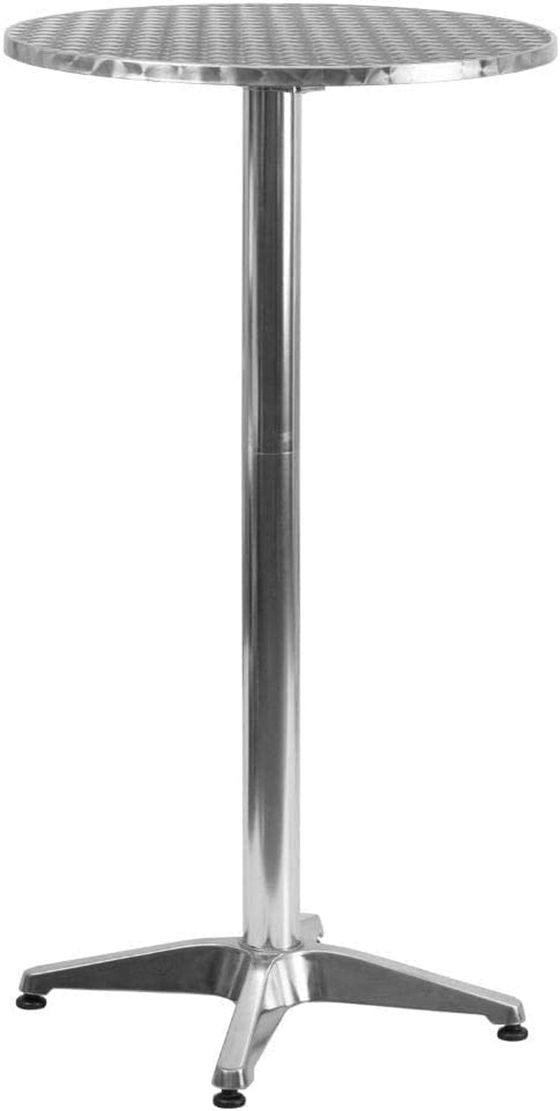 23.25" round Aluminum Indoor-Outdoor Bar Height Table with Flip-Up Table