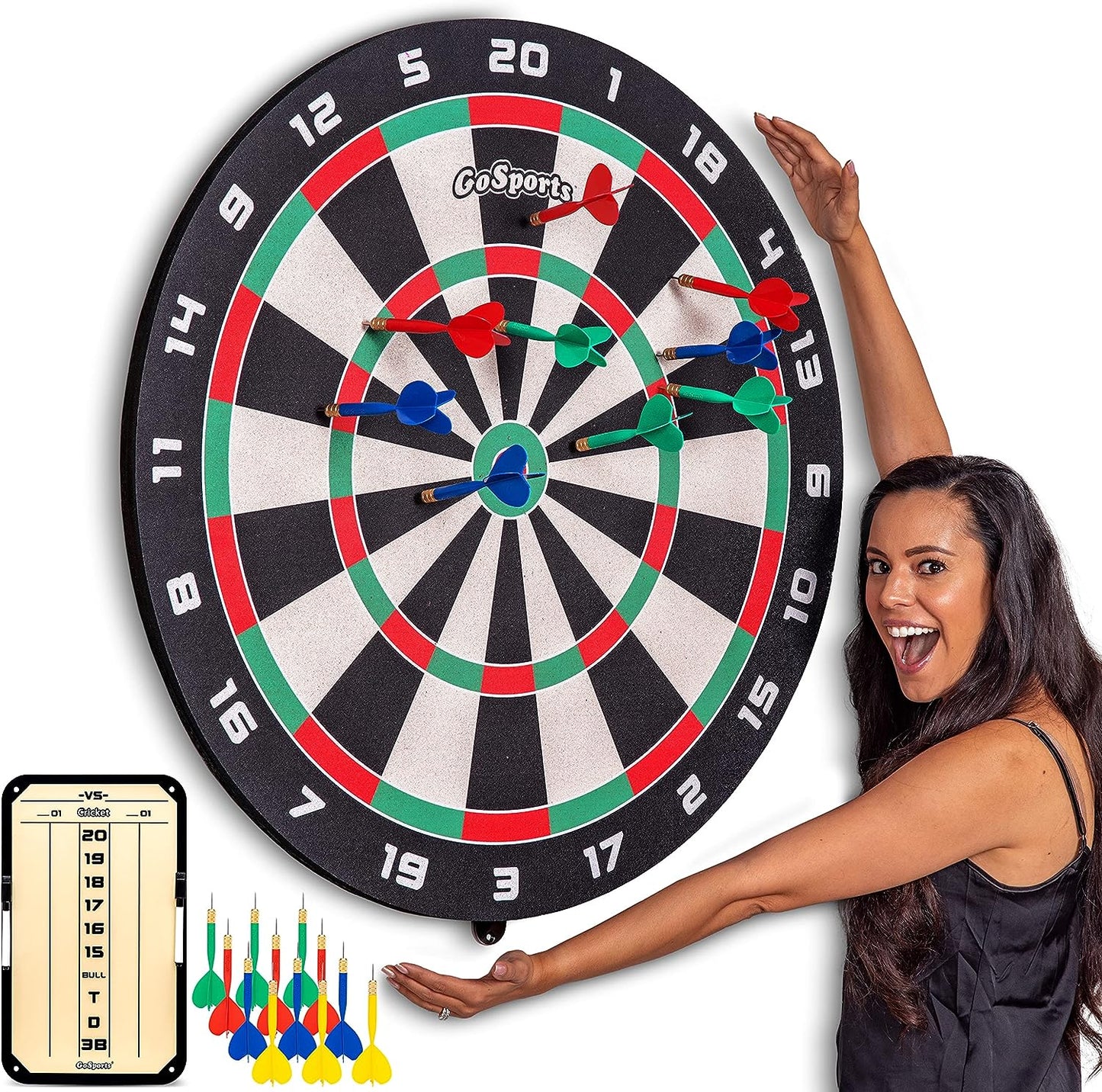 Giant 3 Ft Cork Dartboards - Includes 12 Giant Darts and Scoreboard - New Fun Twist on Darts