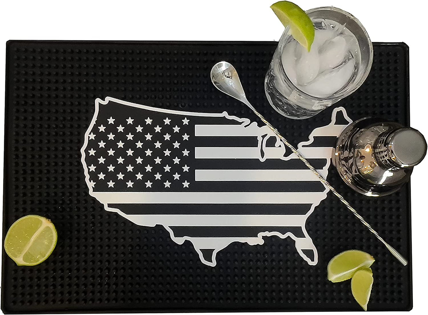 Premium USA Bar Mat, 18In X 12In Custom Bar Mat with Slogan Bar Mat for Spills Service Mat for Coffee, Bars, Restaurants and Countertops.