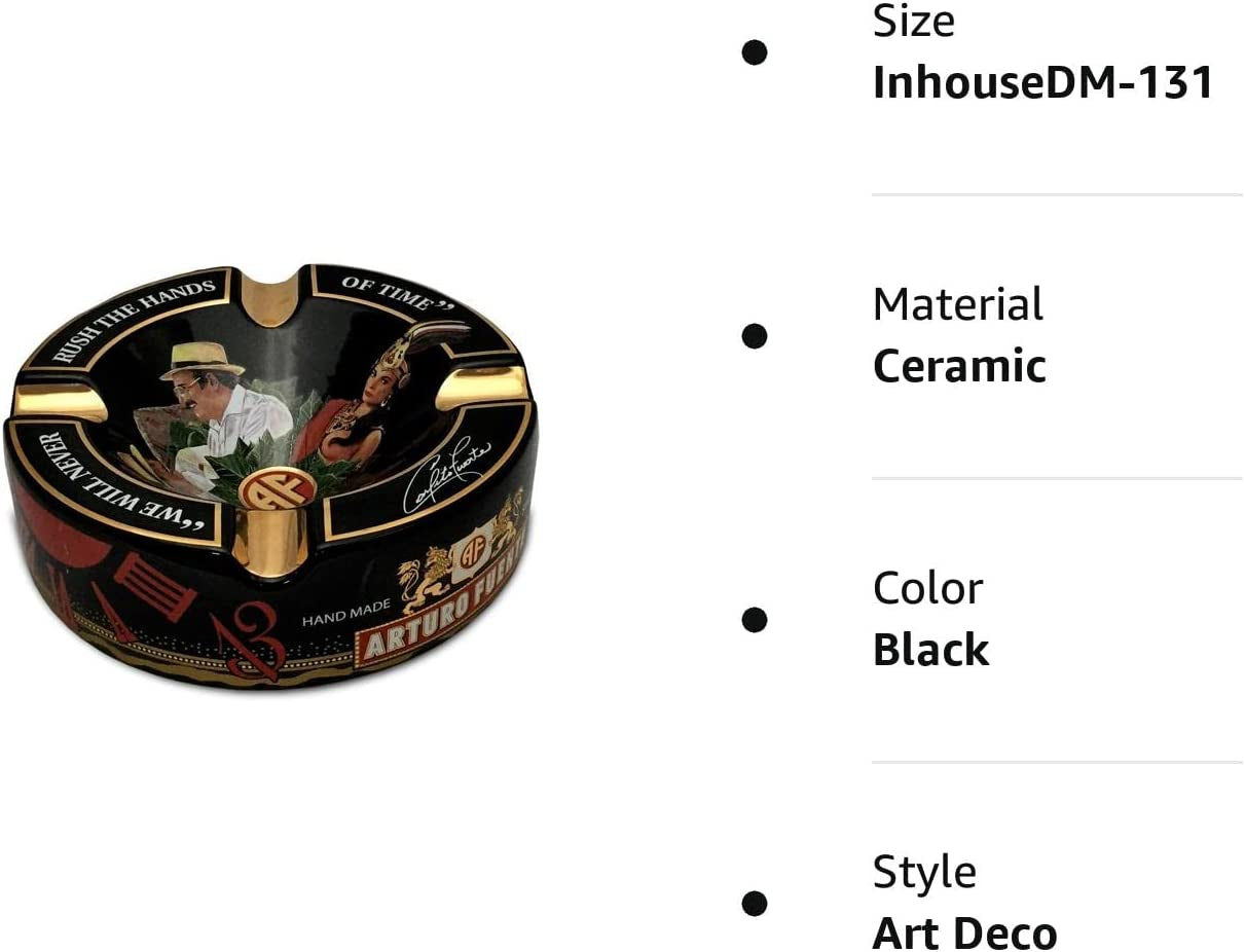 Limited Edition Large 8.75" Porcelain Cigar Ashtray Black
