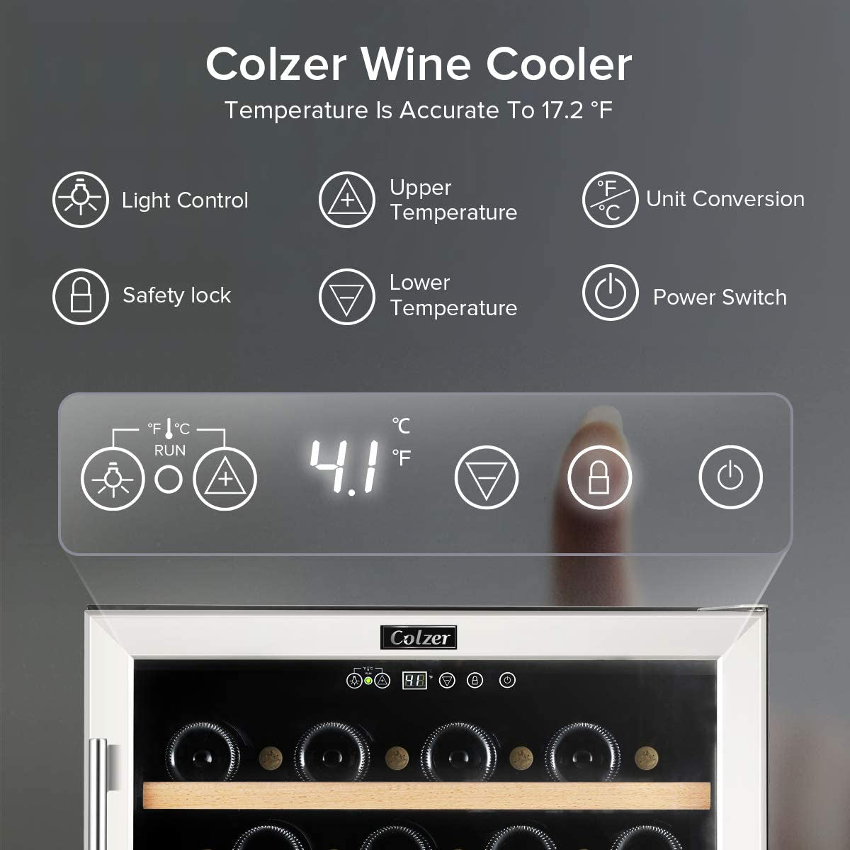 Premium 24 Inch Wine Cooler, 51 Bottle Wine Fridge with 2 Locks Humidity Control Intelligent Digital Upgrade Compressor Built in or Freestanding Wine Cellars for Home Office Bar