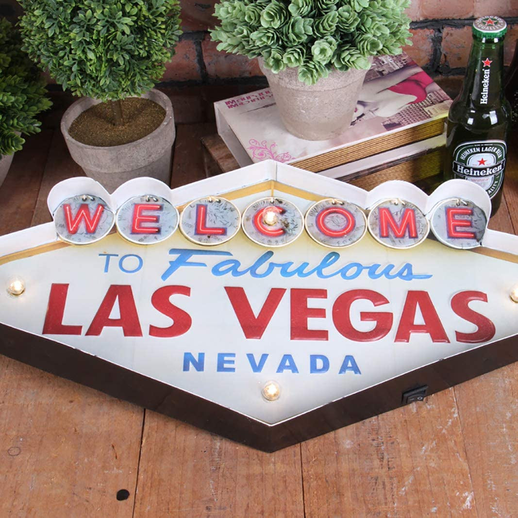 Metal LED Sign Decorative Bar LED Metal Wall Light Sign (LAS VEGAS)