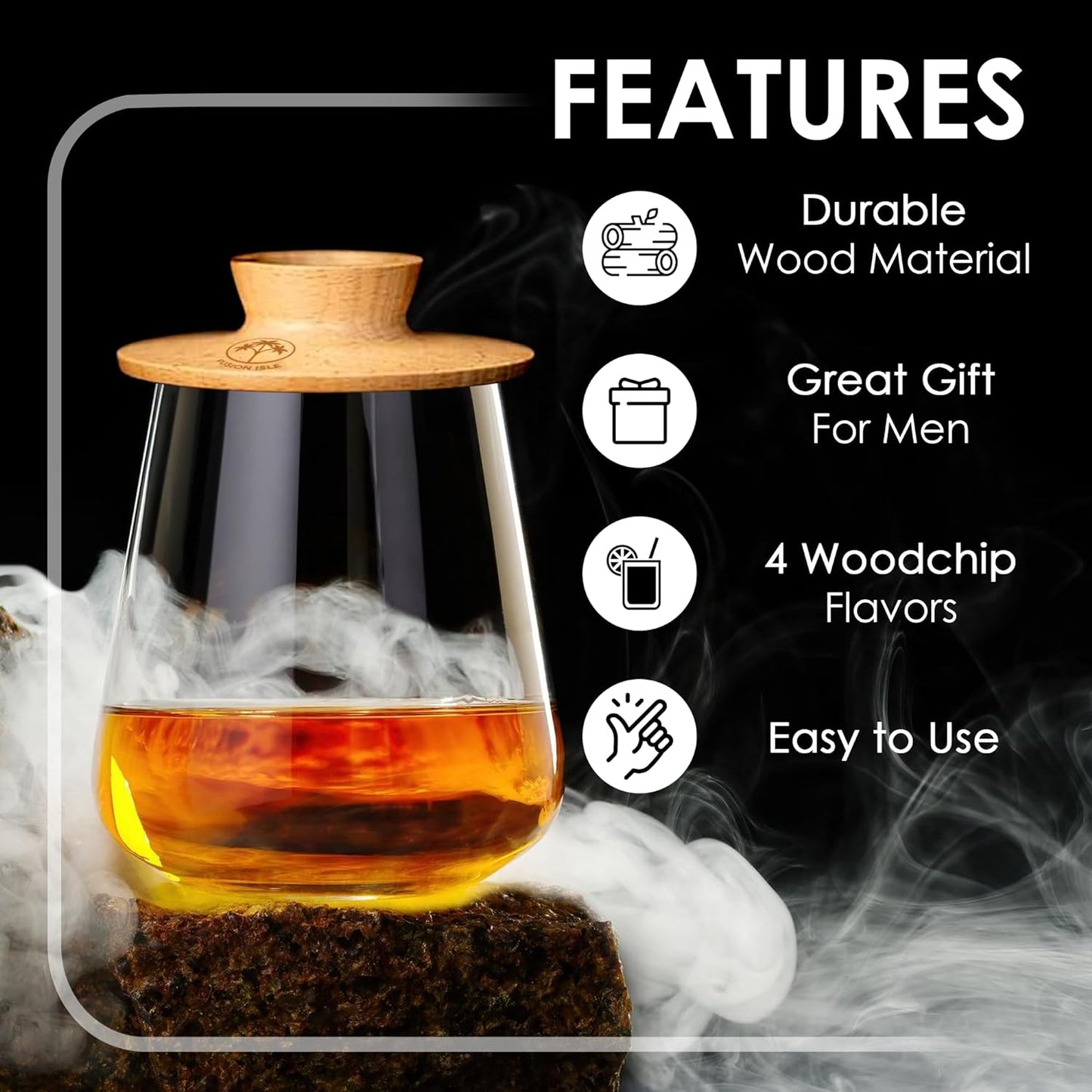 9-Piece Cocktail Smoker Kit with Torch, Premium Quality Drink Smoker Infuser Kit with Cocktail Smokwer Torch Old Fashioned Cocktail Kit Bourbon Smoker Kit Smoke Infuser for Cocktails