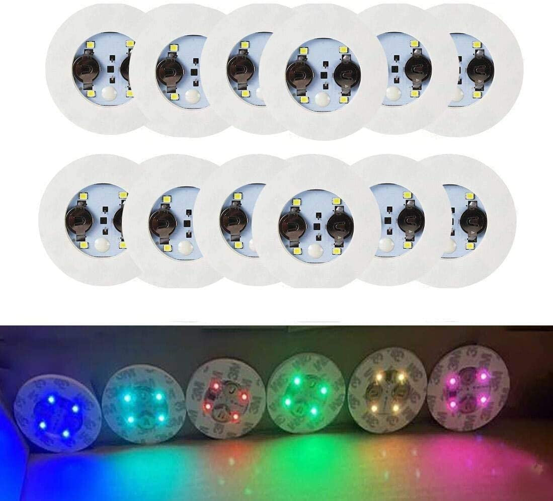 LOGUIDE LED Coaster,Light up Coasters,Led Bottle Lights, Bottle Glorifier,Led Sticker Coaster Discs Light up for Drinks,Flash Light up Cup Coaster Flashing Shots Light (Cool-White)