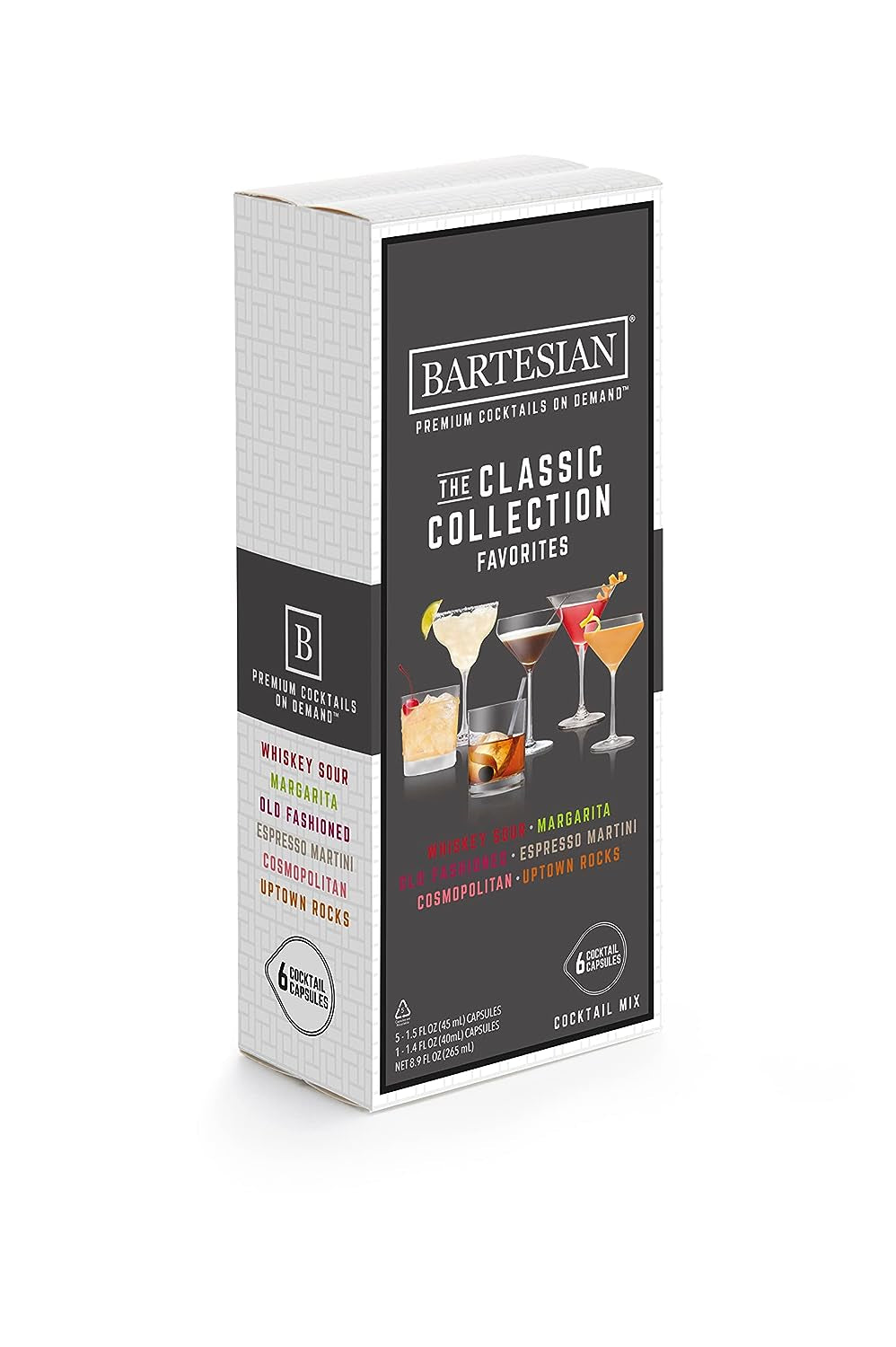 the Classic Collection Favorites Cocktail Mixer Capsules, Variety Pack of 6 Capsules, for Premium Cocktail Maker (55524)