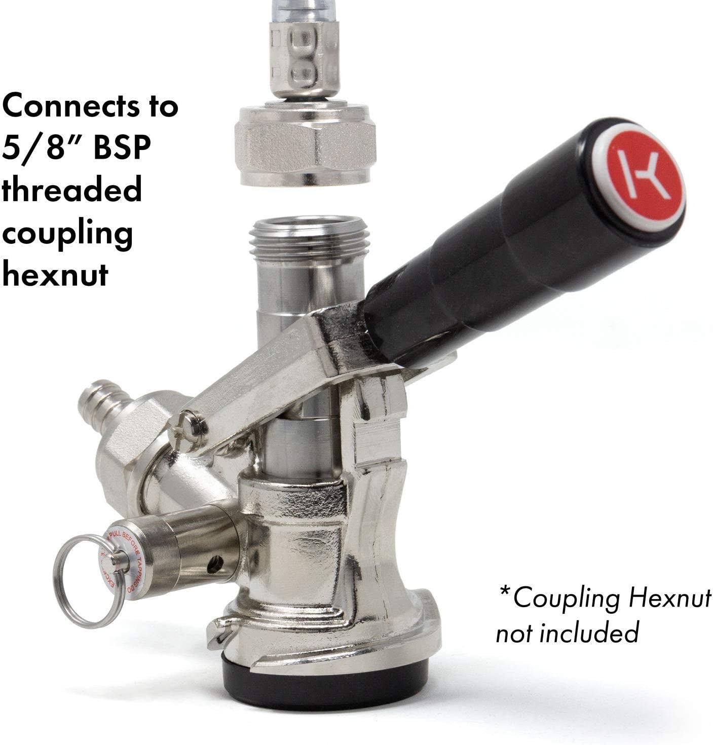 Kegco KC KT85D-L Keg Coupler D System, Black