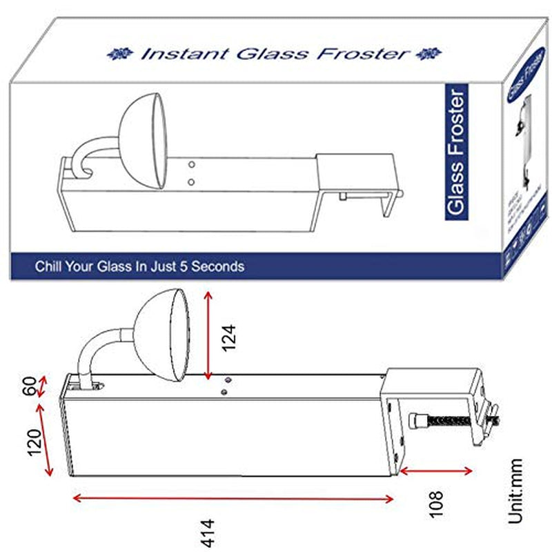 Glass Chiller – CO2 Glass Froster for Cups and Glasses – Instant Drink Chiller for Cocktail, Beer, Mixed Drinks, Wine – Glass Chiller for Bar, Restaurant, Kitchen.
