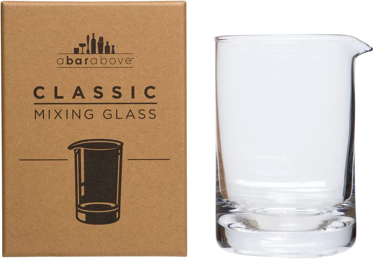 Classic Style Cocktail Mixing Glass – Thick, Sturdy Glass Beaker to Mix & Stir Cocktails – Drink Mixer Glass for Bar Mixing Set – Basic Professional or Home Bar Accessories (18 Oz)