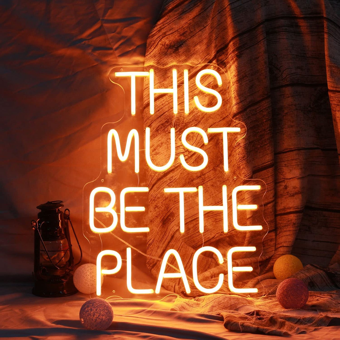 This Must Be the Place Neon Sign Custom Neon Sign Wall Decorations Wedding Neon Sign for Weddings Anniversaries Party Flex Led Neon Light Sign Wedding Decor (Pink)