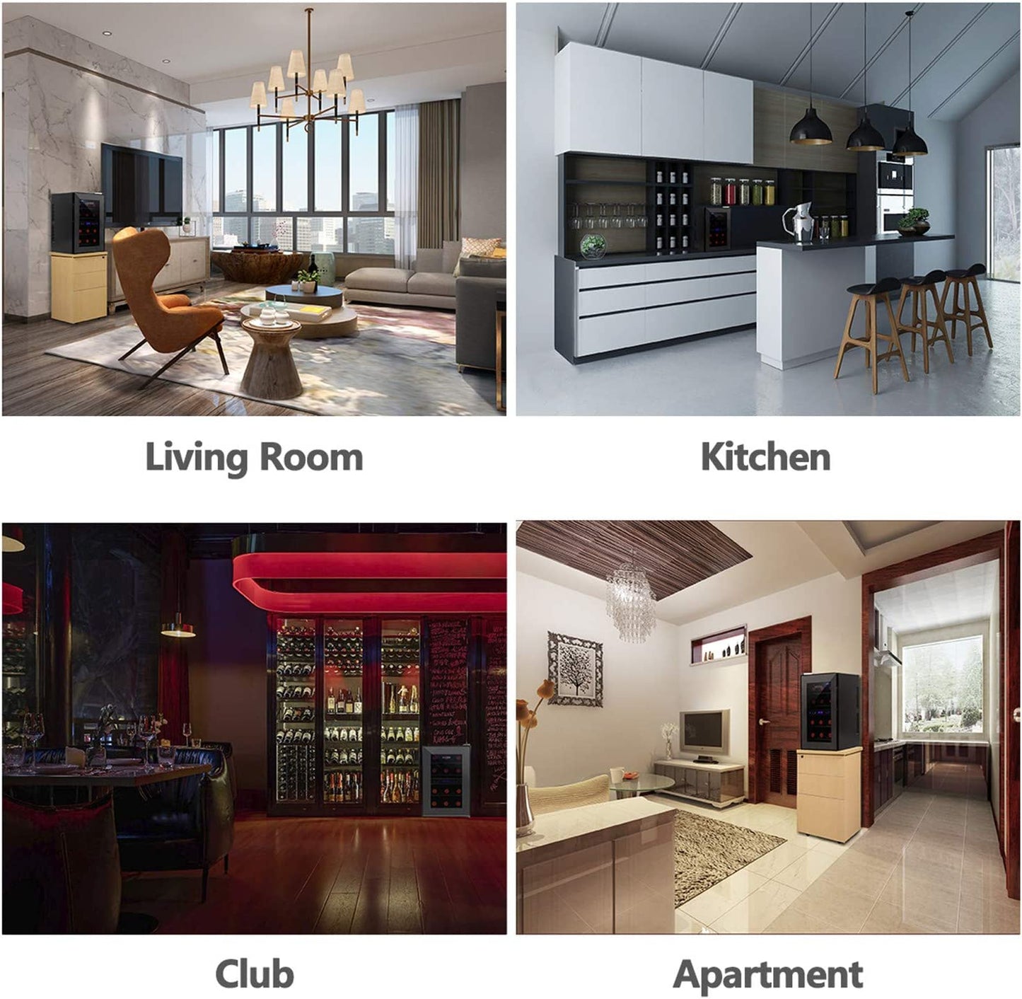 Dual Zone Wine Cooler, 12 Bottles Mini Small Wine Cooler Refrigerator Chiller Fridge 45F-65F for Reds Whites Wine Champagne Sparkling in Home Bar Office Kitchen Bedroom Countertop (12 Bottles)
