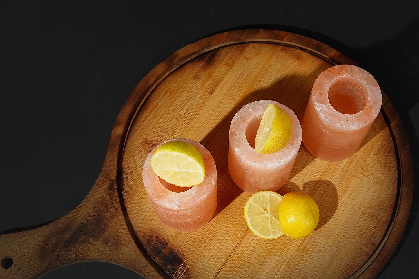 Pink Himalayan Salt Shot Glasses Hand Carved from 100% Natural Pink Salt Glasses Add Light Flavor to Food Cooking Accessory Tequila Shot Glasses Himalayan Salt Luxurious Holiday Gift Pack - Set of 6